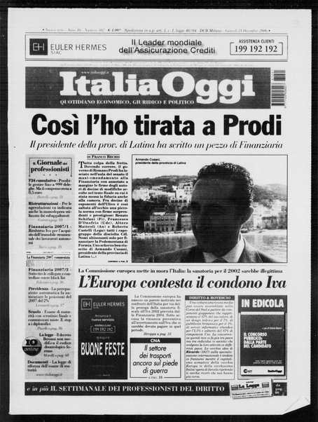 Italia oggi : quotidiano di economia finanza e politica